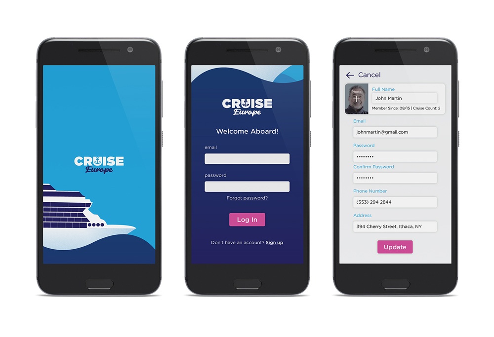 Cruise Europe App Interface