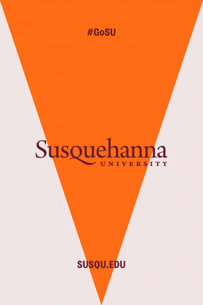 Orange triangle pointing down with 