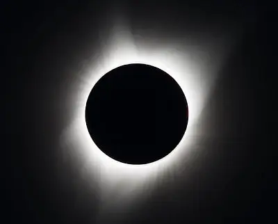 Image of the solar corona during a total solar eclipse in 2017.