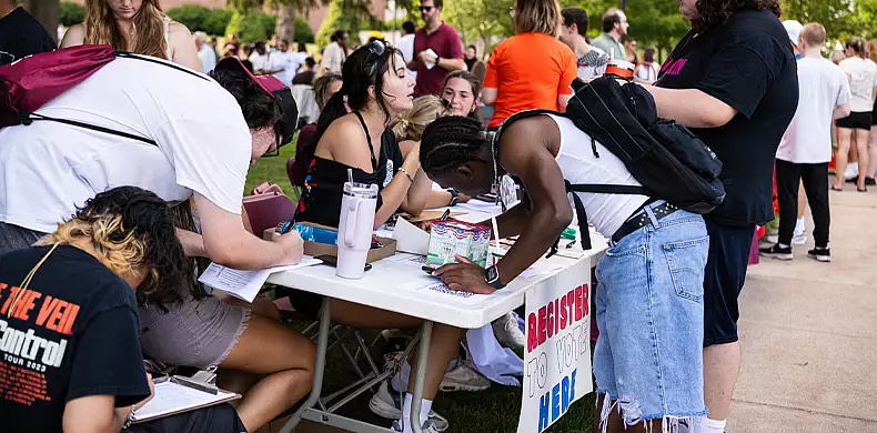 Image for news story: Students lead voter registration effort on campus