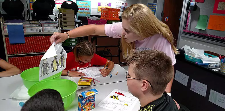 Image for news story: Future Teachers Mentor Elementary Students at Day Camp