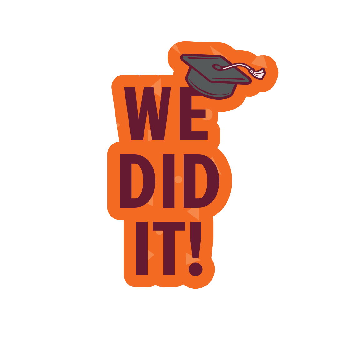 Sticker with bold text 