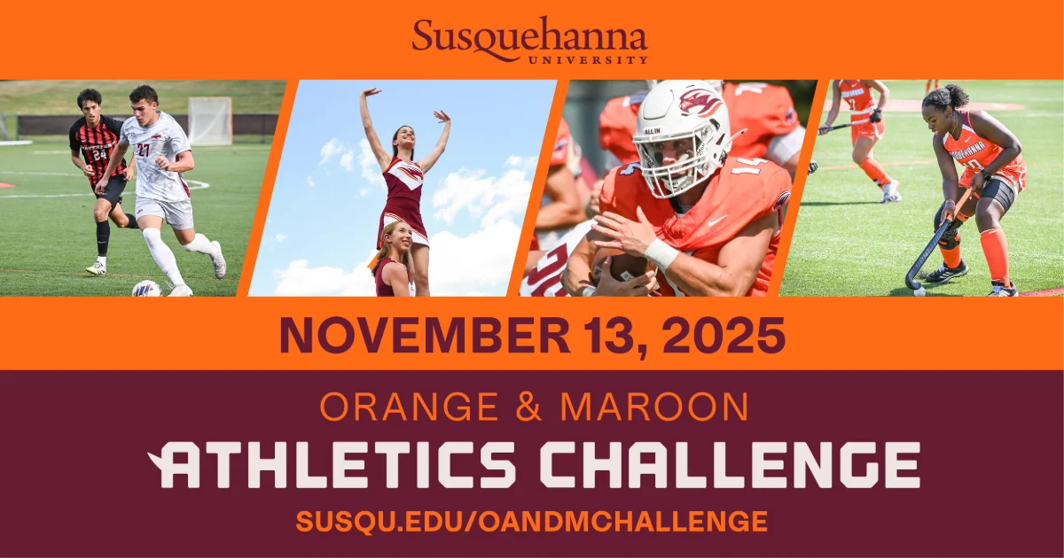 Four sports action shots feature soccer, volleyball, football, and field hockey players. Text reads: 